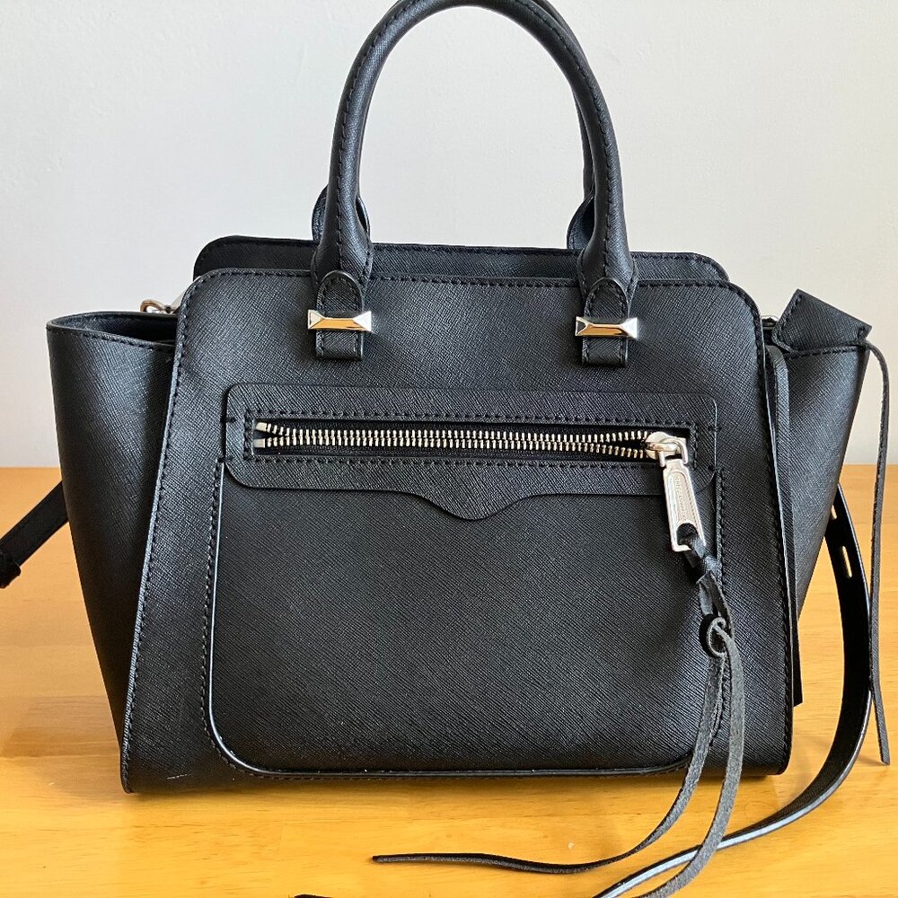 Rebecca Minkoff Avery Tote Black Leather Convertible Crossbody Bag